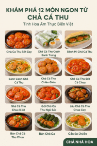 món ngon từ chả cá thu, cách chế biến chả cá thu, chả cá thu chiên, chả cá thu sốt cay, chả cá thu nướng, bún chả cá thu, chả cá thu cuốn bánh tráng, bánh mì chả cá thu, chả cá thu kho, gỏi chả cá thu, lẩu chả cá thu